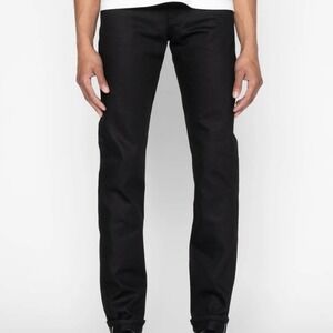 Naked & Famous Weird Guy Solid Black Selvedge Jeans Raw Japanese Denim 30x32